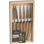 Laguiole Set de 6 Cuchillos de Mesa con Mango de Madera de Roble de Jean Dubost