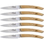Laguiole Set de 6 Cuchillos de Mesa con Mango de Madera de Roble de Jean Dubost