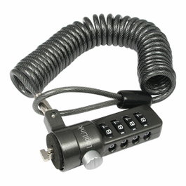 LogiLink Cable antirrobo para portátil con combinación de 4 cifras, negro