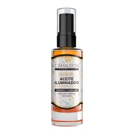Camaleon Aceite Iluminador para Cuerpo y Cabello con Partículas Doradas, Apto para Veganos, 30 ml