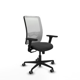PIQUERAS Y CRESPO Silla de oficina Zulema con mecanismo Sincro, Gris oscuro y Blanco