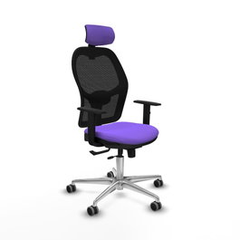 PIQUERAS Y CRESPO Silla de oficina Jorquera con mecanismo Sincro/Traslack, Lila y Negro