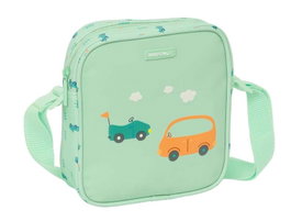 Bolso Bandolera Safta Coches Verde 16 x 18 x 4 cm
