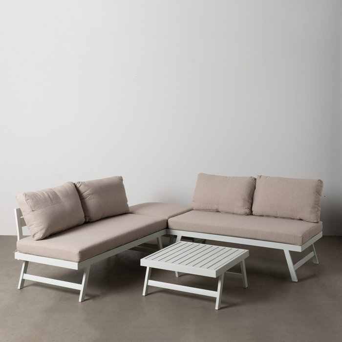 Conjunto Jardín Beige-Blanco Aluminio 1 cm