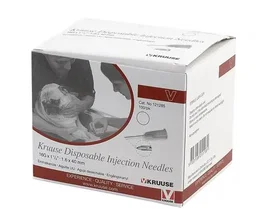 Kruuse Agujas Desechables Estériles 100 Unidades - 1.6 x 40 mm, 16 G Blanca, Núcleo de Nylon para Veterinaria