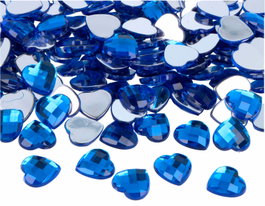 Innspiro Gemas decorativas acrílicas corazón azul 14x14mm 500u. Aprox.