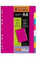 SENFORT Bolsa de Separadores A4 Extra Fuerte con 8 Pestañas Multitaladro