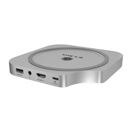 RaidSonic ICY BOX Club Dock 100 Dockingstation para Mac Mini, SSD, M.2, USB 3.2 Gen 2 Type-C, Plata, Aluminio, 4 TB
