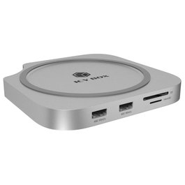 RaidSonic ICY BOX Club Dock 100 Dockingstation para Mac Mini, SSD M.2, USB 3.2 Gen 2 Type-C, Plata