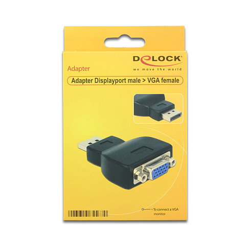 DeLOCK Adaptador DisplayPort 1.2 Macho a VGA Hembra Negro