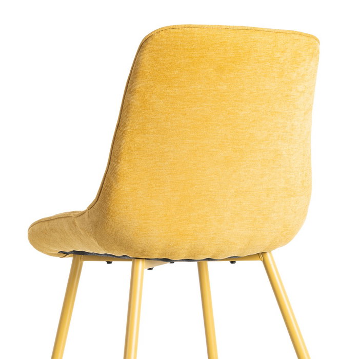 Silla Amarillo Tejido-Metal Contract 50 X 60 X 85 cm (Set de 4)