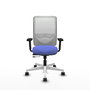 PIQUERAS Y CRESPO Silla de oficina Zulema con mecanismo Sincro/Traslack, Azul claro y Blanco