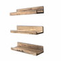 Hanah Home Estantería de Pared Aa068, Madera de Abeto Nogal, 50x13 cm (3 Piezas)