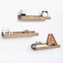 Hanah Home Estantería de Pared Aa068, Madera de Abeto Nogal, 50x13 cm (3 Piezas)