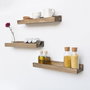 Hanah Home Estantería de Pared Aa068, Madera de Abeto Nogal, 50x13 cm (3 Piezas)