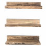 Hanah Home Estantería de Pared Aa068, Madera de Abeto Nogal, 50x13 cm (3 Piezas)
