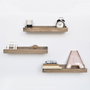 Hanah Home Estantería de Pared Aa068, Madera de Abeto Nogal, 50x13 cm (3 Piezas)