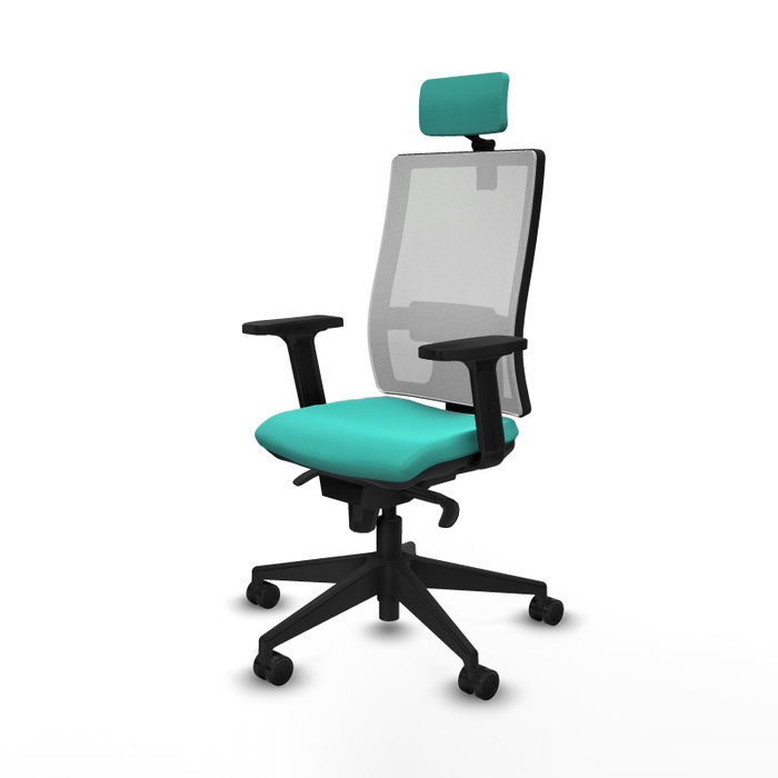 PIQUERAS Y CRESPO Silla de oficina Horna con mecanismo Sincro, Turquesa y Blanco PIQUERAS Y CRESPO Silla de oficina Horna con mecanismo Sincro, Turquesa y Blanco