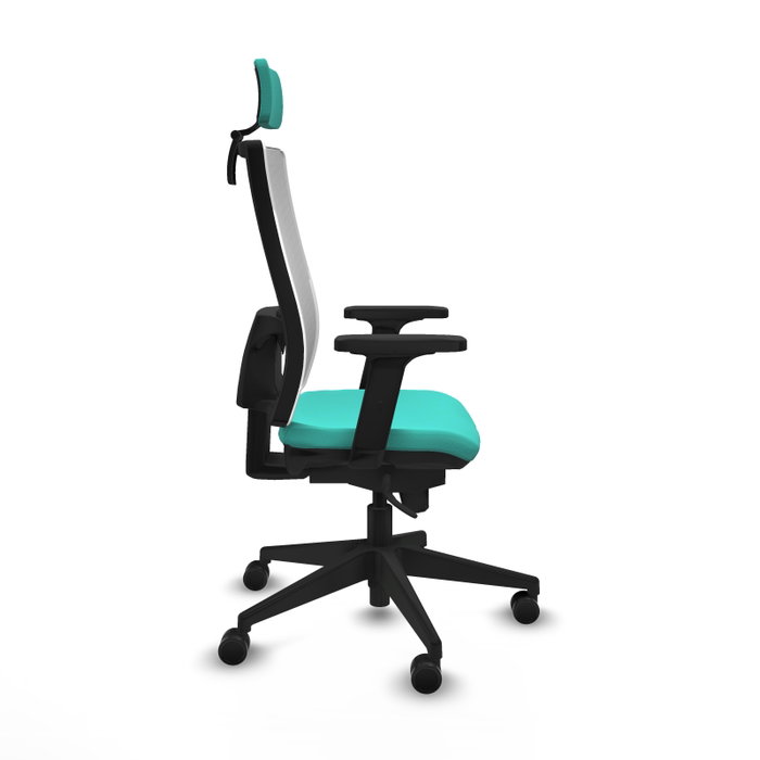 PIQUERAS Y CRESPO Silla de oficina Horna con mecanismo Sincro, Turquesa y Blanco PIQUERAS Y CRESPO Silla de oficina Horna con mecanismo Sincro, Turquesa y Blanco
