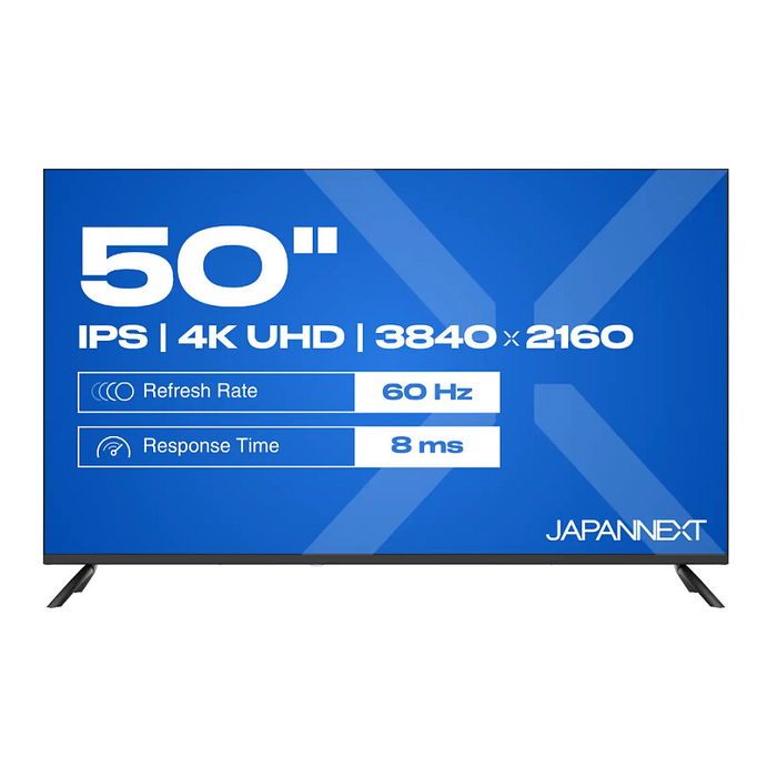 JAPANNEXT JN-IPS500UHD60F - Monitor 4K Ultra HD 50" (127 cm) 3840x2160 IPS 60Hz HDR Altavoces HDMI DisplayPort USB WLAN Negro
