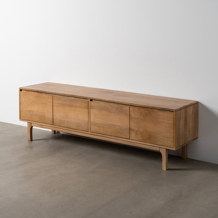 Mueble Tv Natural Madera de Mango Salón 180 X 45 X 55 cm