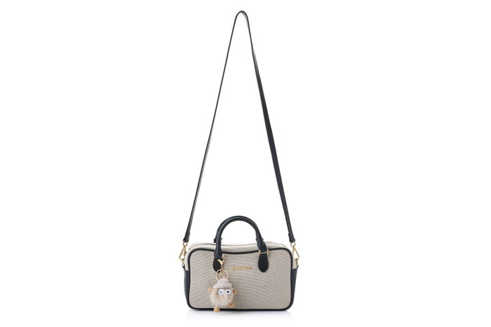 Lucky Bees Bolsa de Hombro Negro Cuero de Polivinilo