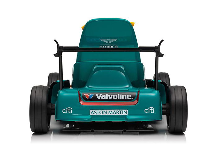 Bizak Aston Martin Kart F1 - Coche Eléctrico Infantil 12V, Licencia Oficial, Réplica F1, 2 Velocidades, Bluetooth, Luces, para +6 Años
