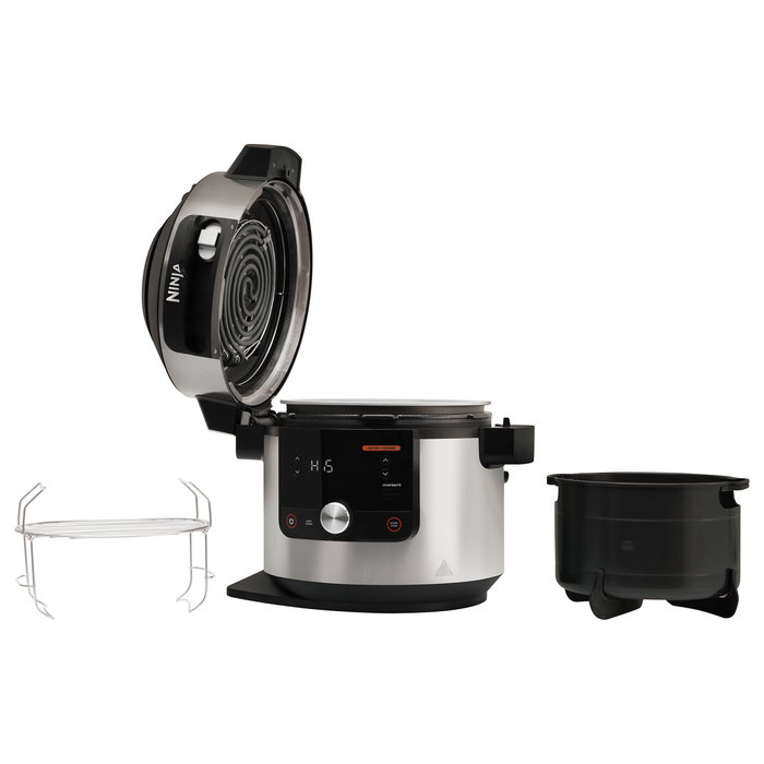 Ninja OL650EU Foodi MAX Multifunktionskochgerät 7.5L 1760W Negro Acero Inoxidable Olla a Presión con Parrilla y 12 Programas