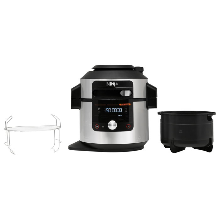 Ninja OL650EU Foodi MAX Multifunktionskochgerät 7.5L 1760W Negro Acero Inoxidable Olla a Presión con Parrilla y 12 Programas