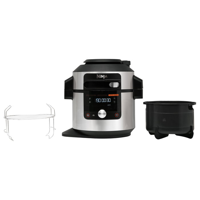 Ninja OL650EU Foodi MAX Multifunktionskochgerät 7.5L 1760W Negro Acero Inoxidable Olla a Presión con Parrilla y 12 Programas