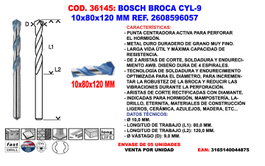 BOSCH Broca CYL-9 10x80x120 mm
