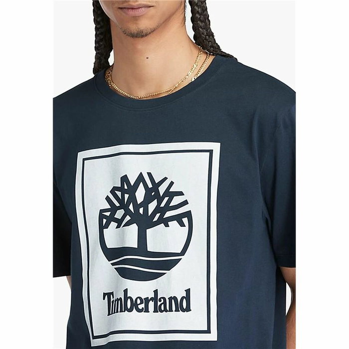 Camiseta de Manga Corta Hombre Timberland Stack Logo Negro