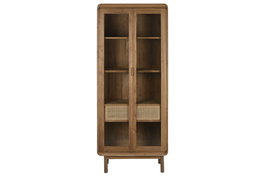 DKD Home Decor Vitrina Balines Natural Teca Cristal 190 x 80 x 45 cm