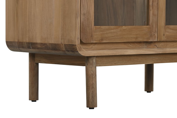 DKD Home Decor Vitrina Balines Natural Teca Cristal 190 x 80 x 45 cm DKD Home Decor Vitrina Balines Natural Teca Cristal 190 x 80 x 45 cm