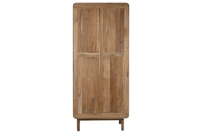DKD Home Decor Vitrina Balines Natural Teca Cristal 190 x 80 x 45 cm DKD Home Decor Vitrina Balines Natural Teca Cristal 190 x 80 x 45 cm