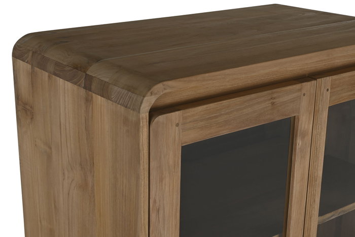 DKD Home Decor Vitrina Balines Natural Teca Cristal 190 x 80 x 45 cm DKD Home Decor Vitrina Balines Natural Teca Cristal 190 x 80 x 45 cm