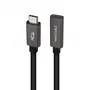 Nano Cable 10.01.4400 Cable Alargador USB 3.2 Tipo-C Macho - Tipo-C Hembra, 20Gbps, 50cm, Negro