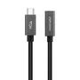 Nano Cable 10.01.4400 Cable Alargador USB 3.2 Tipo-C Macho - Tipo-C Hembra, 20Gbps, 50cm, Negro