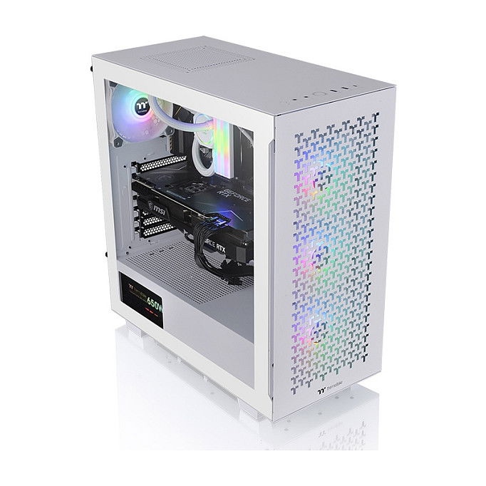 Thermaltake CA-1S3-00M6WN-03 Midi Tower ATX V350 TG ARGB AIR SNOW White para PC con Ventana Lateral y Ventiladores Incluidos