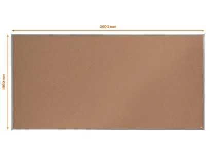 NOBO Tablero de Anuncios de Corcho Essence con Marco de Aluminio 200x100 cm
