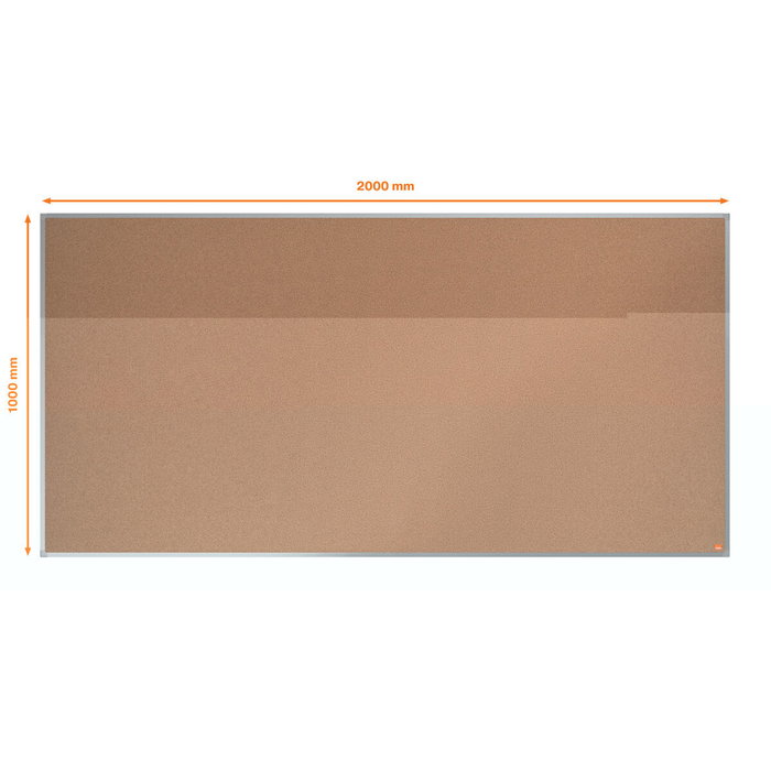 NOBO Tablero de Anuncios de Corcho Essence con Marco de Aluminio 200x100 cm