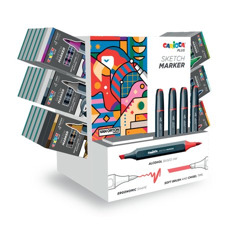 CARIOCA Rotulador Plus Sketch Marker Doble Punta con Expositor de 36 Unidades CARIOCA Rotulador Plus Sketch Marker Doble Punta con Expositor de 36 Unidades