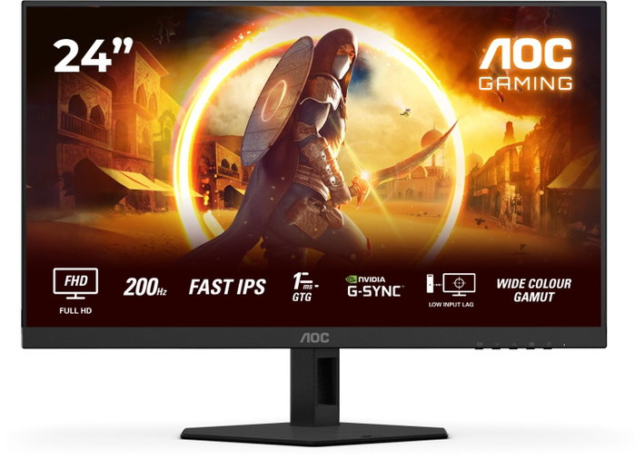 AOC Monitor Gaming 24G4HRE 23.8 pulg Full HD Fast IPS Negro/Rojo