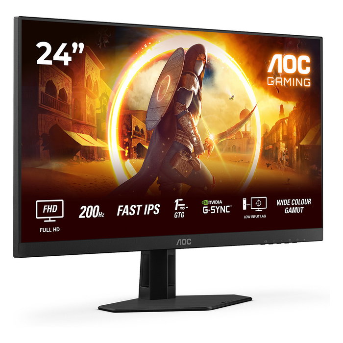AOC Monitor Gaming 24G4HRE 23.8 pulg Full HD Fast IPS Negro/Rojo