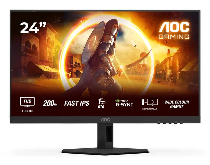 AOC Monitor Gaming 24G4HRE 23.8 pulg Full HD Fast IPS Negro/Rojo