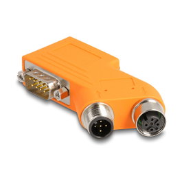 DeLOCK 60667 Divisor de bus CAN D-Sub 9 a M12 5 pin A-codificado Naranja
