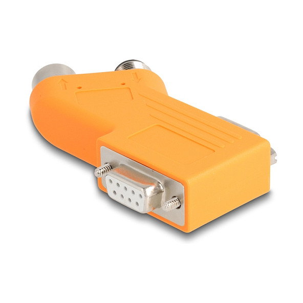 DeLOCK 60667 Divisor de bus CAN D-Sub 9 a M12 5 pin A-codificado Naranja