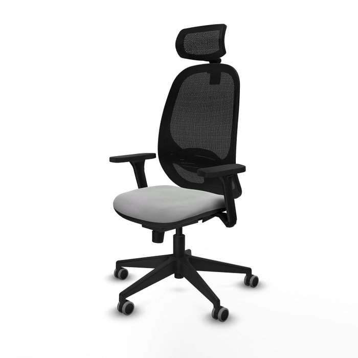 PIQUERAS Y CRESPO Silla de oficina Cilanco con mecanismo Sincro, Gris claro y Negro