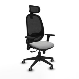 PIQUERAS Y CRESPO Silla de oficina Cilanco con mecanismo Sincro, Gris claro y Negro