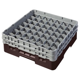 CAMBRO Cesta de lavado 49 compartimentos, 2 alturas, Castaño
